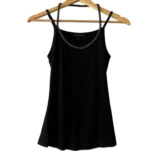 Express Y2K‎ Black Sleeveless Tank Top Rhinestone Embellished Women's Size S